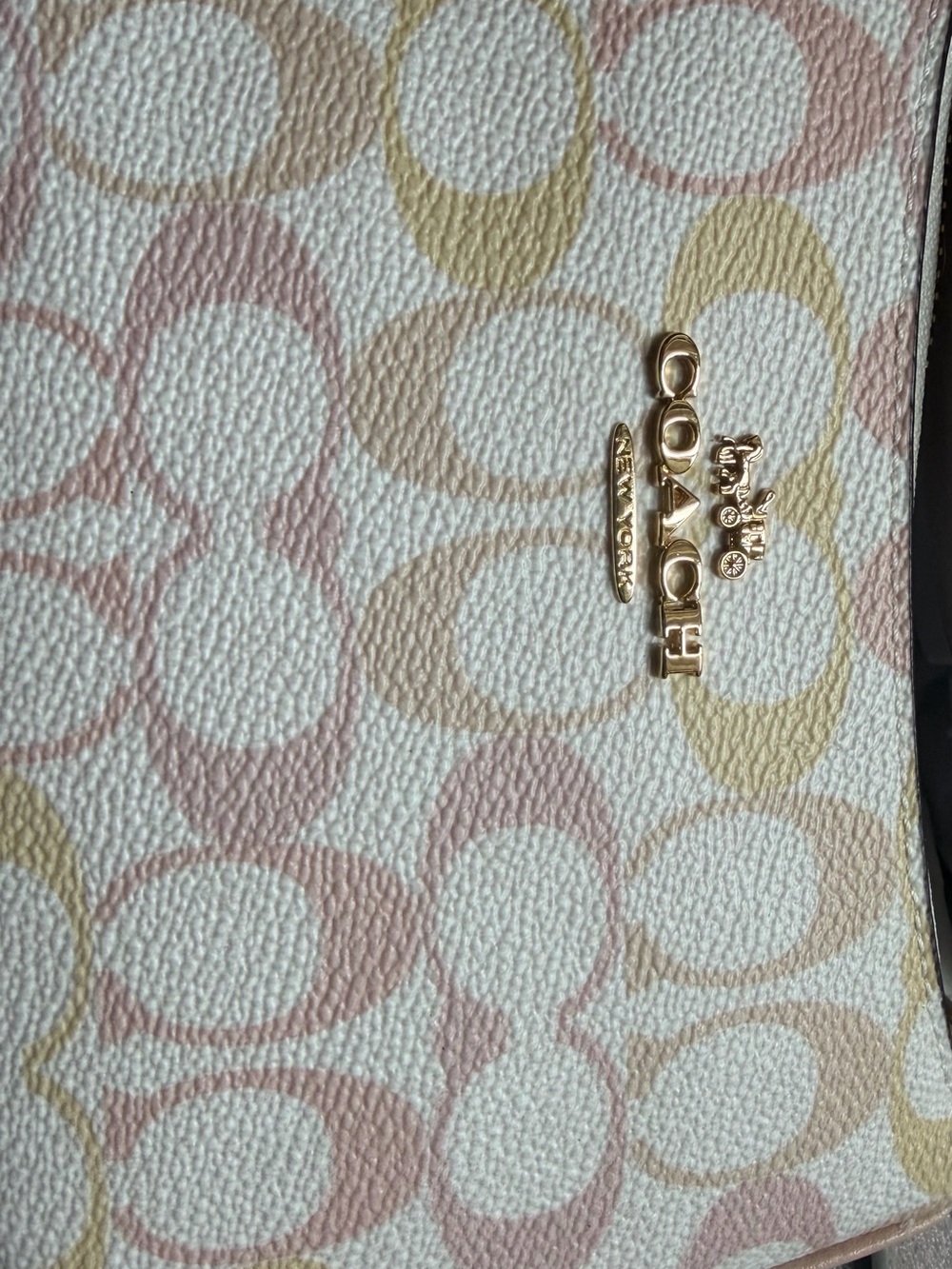 Coach Signature Pastel mini Teri Pink & Cream Shoulder Bag - Picture 4 of 10